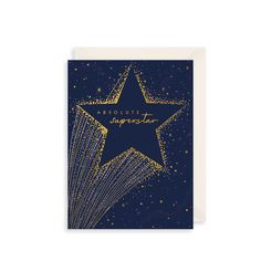 a greeting card with the words absolute support written on it and a gold star in the middle