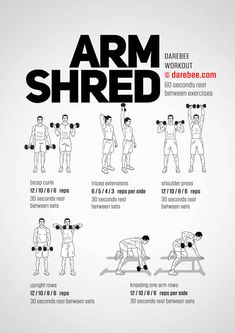 an exercise poster showing how to do the arm shred