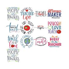 the teacher appreciation stickers are in different colors