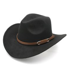 Colors: we have 9 colors to choose Material: wool blend Style: cowboy/western Feture: stiff wide brim , DIY hatband Size: Great fit for 56-58cm (22"-22.8" ) (7- 7 1/4), with an adjustable tape built in sweatband to help find the best fit. Brim width: 7 cm (2.75") Gender: women,men Packing list: 1 x hat  Perfect fashionable accessory that can be worn throughout all seasons and various special occasions   Note: All items are guaranteed brand new. For quality control purposes, we checked all the it Western Wide Brim Brown Hat, Black Wide Brim Western Hat, Western Hat Black Or Brown, Brown Wide Brim Felt Hat For Western-themed Events, Black Wide Brim Western Felt Hat, Western Cowboy Hats, Cowboy Western, Crumb Cake, Western Cowboy