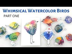 colorful watercolor birds are featured in this video