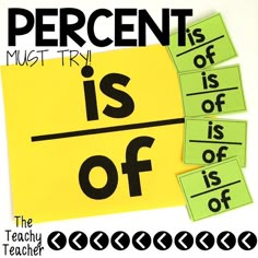 a yellow piece of paper with the words percent is off on it next to cutouts