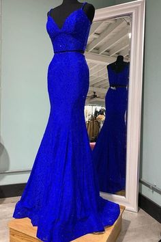 Royal Blue Fancy Dress, Royal Blue Engagement Dress, Elegant Blue Dress With Long Train, Royal Blue Prom Dress With Fitted Bodice, Blue Long Train Prom Dresses, Blue Prom Dress With Long Train, Royal Blue Fitted Evening Dress For Wedding, Royal Blue Fitted Bodice Evening Dress For Prom, Royal Blue Fitted Bodice Evening Dress For Wedding