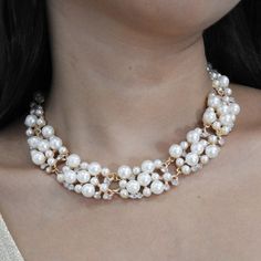 Beautiful White Pearls Beads Necklace (Stunning) #necklace #pearlnecklace Party Pearl White Necklace With Pearl Pendant, Party Pearl Necklace With Pearl Pendant, White Pearl Pendant Necklace For Party, Pearl White Pearl Necklaces For Party, White Pearl Chain Jewelry For Party, Pearl Chain Party Jewelry, Pearl White Round Beads Necklace For Party, Pearl White Jewelry With Pearl Pendant For Party, Party Jewelry With Pearl Pendant And Round Beads