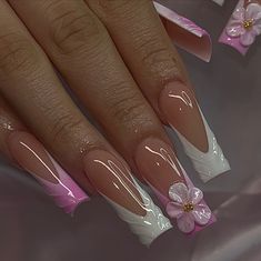 Pink Nails Ideas Long, Gel X Long Nails, Monochromatic Pink Nails, Pink Pearlescent Nails, Pink Nails Extra, Pink And White Nails French, Pink And White Nails Designs, Fairytale Nails, Simple Pink Nails