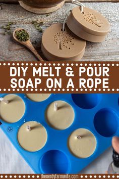 homemade diy melt and pour soap on a rope recipe for kids to make at home