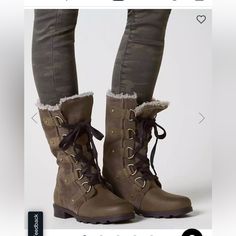 Sorel Emelie Laceup Waterproof Snow Boots Size 10.5 Boots Brand New Never Use Sorel Waterproof Boots, Tall Lace Up Boots, Tall Winter Boots, Womens Duck Boots, Leather Snow Boots, Waterproof Leather Boots, Waterproof Snow Boots, Sorel Boots, Waterproof Winter Boots