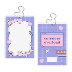 two tags with the words cuteness overload on them