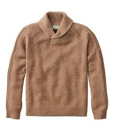 A handsome shawl-collar sweater made of 100% merino wool for luxurious softness, in a season-spanning midweight knit. Traditional Fit: Relaxed through the chest, sleeve and waist. 100% merino wool. Handwash, dry flat. Versatile midweight knit transitions easily between seasons. Premium merino wool yarns, with ribbed detailing. Ribbed trim. Classic shawl-collar styling. | Men's Rangeley Merino Sweater, Shawl-Collar, Merino Wool Shawl Collar Sweater, Merino Sweater, Men's Sweaters, Merino Wool Yarn, Classic Sweater, Sweater Making, Ll Bean, Shawl Collar, L L Bean