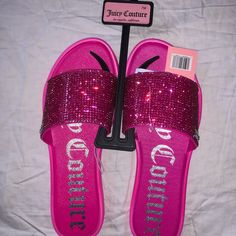 Rare Juicy Couture Rhinestones Sandals Style:Yummy Size: 7 Trendy Rhinestone Open Toe Sandals, Trendy Open Toe Sandals With Rhinestones, Trendy Open Toe Sandals With Bling, Trendy Bling Open Toe Sandals, Summer Bling Sandals In Synthetic Material, Summer Sandals With Bling And Synthetic Material, Summer Synthetic Sandals With Bling, Trendy Pink Sandals With Rhinestones, My Christmas Wishlist