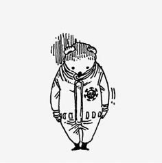 a black and white drawing of a person in winter clothing