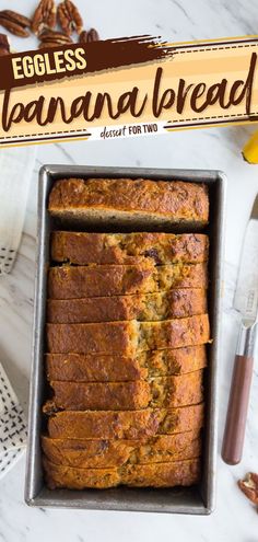 Eggless Banana Bread, sweet breakfast ideas, quick bread recipes Banana Bread Without Eggs Recipes, Sweet Breakfast Ideas Quick, No Egg Banana Bread, Banana Bread Recipe No Eggs, Banana Bread With Honey, Banana Bread Without Eggs, Bread Recipe Without Eggs, Banana Bread No Eggs, Sweet Breakfast Ideas