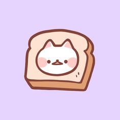 a slice of bread with a cat face on it