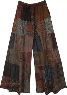 Wide Leg Pants Casual, Patchwork Pants, Bohemian Pants, Carpet Bohemian, Mode Hippie, Cotton Carpet, Estilo Hippie, Hippie Pants, Hippie Look