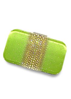 Add a pop of color with this LIMITED EDITION glamorous satin clutch — ELLA is adorned with the highest quality brilliant cut crystals to add the perfect touch of sparkle to any look. Perfect for pairing with a vibrant evening gown to bring out its designs, the Ella Crystal Clutch is a beautiful evening wear clutch with just enough detail to make the accents of your dress shine. Against a smooth and soft satin background layer are clear, sparkly crystals that are heavy in concentration and large Luxury Green Clutch Evening Bag, Glamorous Green Rectangular Clutch, Green Rhinestone Party Evening Bag, Luxury Green Embellished Clutch, Glamorous Green Evening Bag, Green Luxury Embellished Clutch, Green Elegant Evening Bag, Green Rhinestone Clutch Evening Bag, Elegant Green Evening Bag With Rhinestones