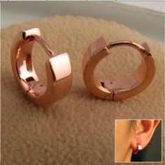 These rose gold plated men's hoop earrings are made from sterling silver. These men's hoop earrings are size M and 3mm wide. Our medium sized men's hoop will leave a small gap between the hoop and earlobe for most people. Sold as a single earring or as a pair. SPECIFICATION Base metal: Recyclable fine 925 Sterling Silver Outer layer: 18K rose gold, thick coating Outer Diameter: 12mm (medium hoop size) Inner Diameter: 8mm Width: 3mm Ear post gauge: 20G, standard Other sizes Large hoops https://ww Rose Gold Polished Hoop Earrings As Gift, Rose Gold Polished Finish Hoop Earrings As Gift, Rose Gold Polished Sterling Silver Hoop Earrings, Rose Gold Sterling Silver Hoop Earrings With Polished Finish, Modern Small Hoop Huggie Earrings In Rose Gold, Minimalist Rose Gold Hoop Earrings With Polished Finish, Rose Gold Polished Huggie Jewelry, Rose Gold Polished Huggie Earrings, Rose Gold Polished Huggie Earrings For Gift