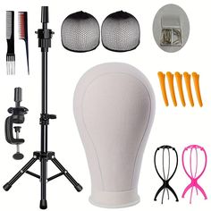 22 Inch Wig Head/ Stand Tripod with Head CanvasMannequin Head for WigsManikin Head Block SetMaking Display with Wig caps70 T C Pins Set2 Combs2 Wig StandMni Tripod5 Hair Clips 22 Inch Wig, Wig Head Stand, Wig Head, Hair Extension Tools, Cheap Tools, Head Stand, Wig Stand, Wig Caps, Mannequin Heads