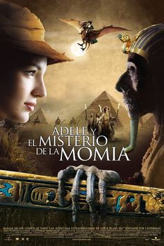 the movie poster for adela y misterero de la moma, starring in spanish and english