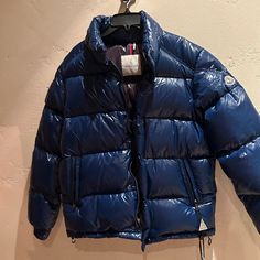 This Is A Brand New Puffer With Tag . I Bought It From Poshmark For My Husband But Unfortunately It Does Not Fit Him . Luxury Blue Puffer Jacket For Winter, Luxury Blue Winter Puffer Jacket, Luxury Blue Puffer Jacket, Blue Down Outerwear For Streetwear, Casual Blue Down Outerwear, Luxury Blue Outerwear With Pockets, Luxury Blue Puffer Outerwear, Blue Puffer Jacket Outfit, Puffer Jacket Outfit Men