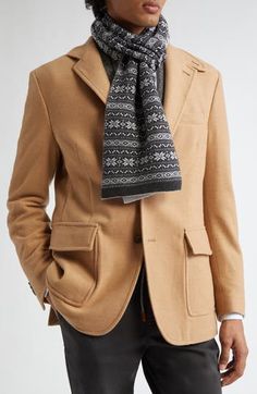 Motifs inspired by traditional Norwegian design pattern this luxe scarf knit in Italy from sumptuously soft cashmere. 100% cashmere Dry clean Made in Italy Norwegian Design, Scarf Poncho, Scarf Men, Cashmere Scarf, Knit Scarf, Scarf Wrap, Cashmere, Pattern Design, Nordstrom