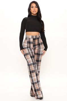 Available In Red/combo And Taupe/combo. High Waist Back Hidden Zipper Wide Leg Flare Pant Stretch Plaid Print Pleated Disclaimer: Plaid Placement Will Vary 95% Polyester 5% Spandex Imported | Victoria High Waisted Dress Pant Plaid in Taupe size 1X by Fashion Nova High Waisted Dress, High Waisted Dress Pants, Flattering Outfits, Flare Pant, Loungewear Women, Curve Dresses, Womens Loungewear, Dress Pant, Shop Maxi Dresses