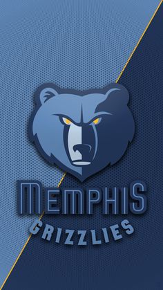 the memphis grizzles logo on a blue and yellow background