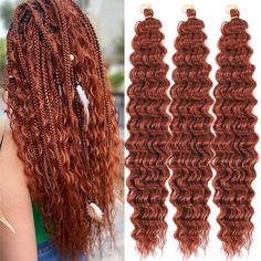 PRICES MAY VARY. 🙆‍♀️Ocean Wave Crochet Hair Materials：The ginger deep wave crochet hair is crafted from high quality synthetic fiber,the ocean wave braiding hair is very soft,light,full and looks natural,no chemical smell and will not cause allergies and skin itching. ocean wave crochet hair very close to human hair. 🙆‍♀️Deep Wave Hair Color : 22inch Ocean wave crochet hair is color:1B,4#,350#,613#,GREY,T27/613,Tblue,Tpurple,Tbug,from natural shades to bold and vibrant hues,choose your color, Hair For Goddess Braids, Wavy Crochet Hair, Wavy Braiding Hair, Crochet Hair Curly, Deep Wave Crochet Hair, Wavy Hair With Braid, Ocean Wave Crochet, Wavy Crochet, Skin Itching