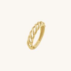 Women's Braided Croissant Ring in 14k Real Gold - Norm Jewels Elegant Adjustable Twisted Ring, Modern Twist Yellow Gold Twisted Stackable Rings, Elegant Twisted Adjustable Stackable Rings, Elegant Adjustable Twisted Stackable Rings, Elegant Spiral Stackable Rings, Adjustable Twisted Yellow Gold Rings, Croissant Ring, Curve Ring, Gold Link Chain