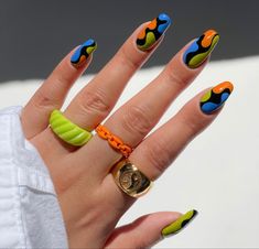 Colourful Nail Art, Colourful Nail, Abstract Nails, Amazing Person, Colorful Nail Art, Gel Nails Diy, Dope Nail Designs, Pretty Nail Art Designs