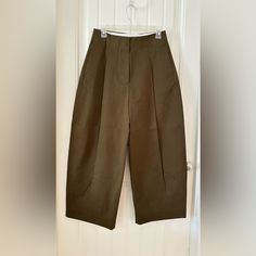 Nwt. Olive (Brown/Khaki) Volume Pants. Size 1 Measurements (Flat) Waist 14” B12 Olive Wide Leg Work Pants, Olive Wide Leg Pants For Work, Khaki Wide-leg Pants For Work, High Waist Olive Pants For Work, High-waisted Olive Pants For Work, High Waist Olive Bottoms For Work, Chic Olive Pants For Workwear, Chic Olive Pants For Work, Elegant Olive Bottoms For Workwear