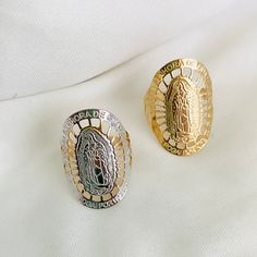 -Ring Height: 26mm FAST & FREE SHIPPING!! Our handmade products are rated very high by our customers. We work hard with our Quality Control department to ensure the quality you deserve. -New! -Very good quality. Looks even better in person. -This is a product for women Shop Related Items: https://www.etsy.com/your/shops/HouseGoldJewelry/tools/listings/query:guada/1103161824 https://www.etsy.com/your/shops/HouseGoldJewelry/tools/listings/query:guada/1128307566 https://www.etsy.com/your/shops/Hous Virgin Mary Ring Gold, Catholic Rings For Women, Gold Our Lady Of Guadalupe Ring For Anniversary, Virgin Mary Ring, Protection Ring, Girly Acrylic Nails, Our Lady Of Guadalupe, Lady Of Guadalupe, Big Rings