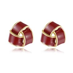 PRICES MAY VARY. Unique Vintage Design: Special red trigle drip glaze design and shaped by gold color line. The combination of a refreshing appearance and fine craftsmanship makes them a perfect choice to show your elegance. Suitable for Various Occasions: these earrings elevate your elegance and charm. Whether for a special occasion or everyday wear, they complement various styles with a touch of grace. Ideal Gift Choice: a perfect gift choice for for birthday, graduation, Christmas, Anniversar Red Rectangular Earrings, Red Enamel Earrings For Anniversary, Triangle Love, Grey Jewelry, Red Earrings Stud, Enamel Stud Earrings, Red Studs, Gray Jewelry, Earrings Elegant