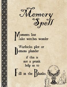 Magic Spells Witchcraft Real, Spells For School, Beginner Spells Witchcraft, Spells No Ingredients, Witchcraft For Beginners Spells, Memory Spell, Word Spells, Witchcraft Grimoire, Love Spell Chant