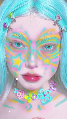 Fun Makeup, Cute Makeup Looks, Crazy Makeup, Clown Makeup, Eye Makeup Art, Make It Work, Cute Makeup