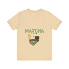 a t - shirt with the words matcha and cooking utensils on it