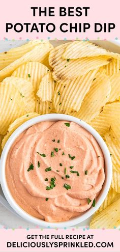 the best potato chip dip recipe with text overlay