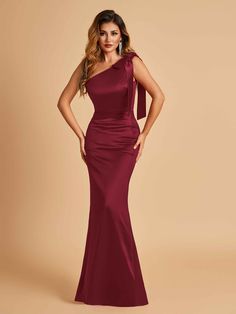 #fashion, #style, #outfitinspiration, #beauty Mermaid Long Bridesmaid Dresses, One Shoulder Prom Dress, One Shoulder Bridesmaid Dresses, One Shoulder Bridesmaid, Burgundy Bridesmaid, Mermaid Bridesmaid Dresses, Burgundy Bridesmaid Dresses, Dresses Chiffon, Bridesmaid Dresses Online