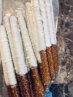 several pretzels are wrapped in plastic wrap and ready to be eaten at the same time