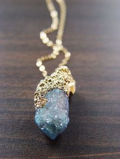 Spirit Quartz Necklace, Aqua Aura Quartz, Spirit Quartz, Aura Quartz, Quartz Pendant, Quartz Necklace, Pretty Jewellery, Blue Stone, Cute Jewelry