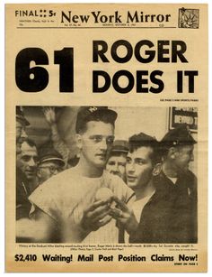 an old newspaper with the cover of roger does it