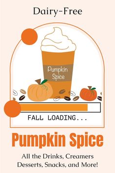 an advertisement for pumpkin spice is shown in this advertment, with the words pumpkin spice