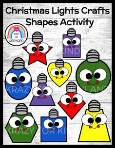 christmas lights crafts shapes activity for kids to use in the classroom or on the wall