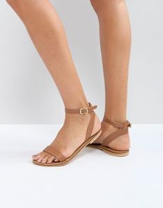 ASOS - FELON - Sandales plates en cuir Chic Minimalista, Cheap Sandals, Fashion Heels, Ankle Strap Heels, Ankle Straps, Ankle Strap Sandals