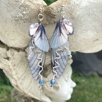 Sterling Silver Fairy - Etsy Fairy Wing Earrings, Grunge Earrings, Fantasy Necklace, Goth Necklace, Grunge Jewelry, Ren Fest, Celtic Necklace, Butterfly Wing Earrings