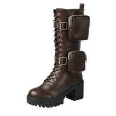 This Combat Boot is most utilitarian footwear this season. These Timeless Style and Fasion Boots are good for Dressy and Casual. Perfect finish on any of your outfit like party, work, cocktail, nightclub, homecoming and much more. Size: 6.5.  Color: Brown.  Gender: female.  Age Group: adult. Fantasy Combat Outfit, Scarecrow Cosplay, Womens Black Combat Boots, Emo Shoes, Rave Boots, Apocalypse Fashion, Rave Shoes, King Shoes, Nude Boots