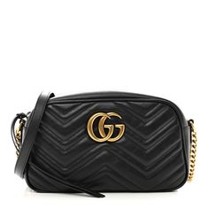 This is an authentic GUCCI Calfskin Matelasse Small GG Marmont Chain Shoulder Bag in Black. This shoulder bag is crafted of smooth and supple calfskin leather in black. This bag features an aged gold chain with a leather shoulder pad and a Gucci GG logo on the front. The top zipper opens to a beige microfiber interior with a flat pocket. Gg Marmont Small Matelassé Shoulder Bag, Gucci Marmont Bag, Gucci Crossbody Bag, Gucci Crossbody, Gg Logo, Gucci Shoulder Bag, Gg Marmont, Chain Crossbody Bag, Wallet Chain