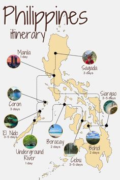 the philippines map with all the major cities and their respective names in english or spanish