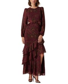 in stock Ruffle Trim Dress, Astr The Label, Ruffle Trim, The Label, Plum, Pick Up, In Store, Shoe Accessories, Buy Online