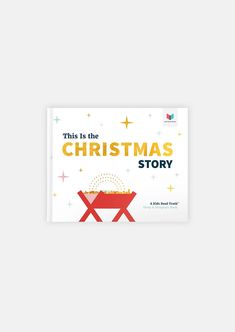 this is the christmas story book with an image of a red table and stars on it