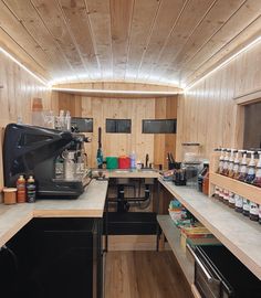 a coffee maker sitting on top of a counter in a kitchen